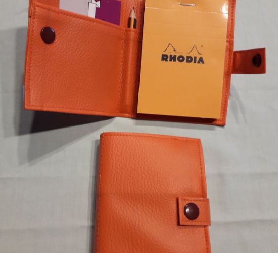 Bloc-notes de poche en simili orange