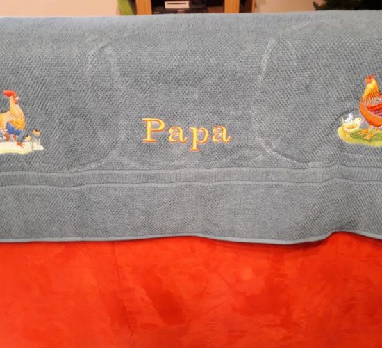 Drap de bain 100cm x 150cm Coqs et poules